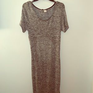 A gray and black sweater dress